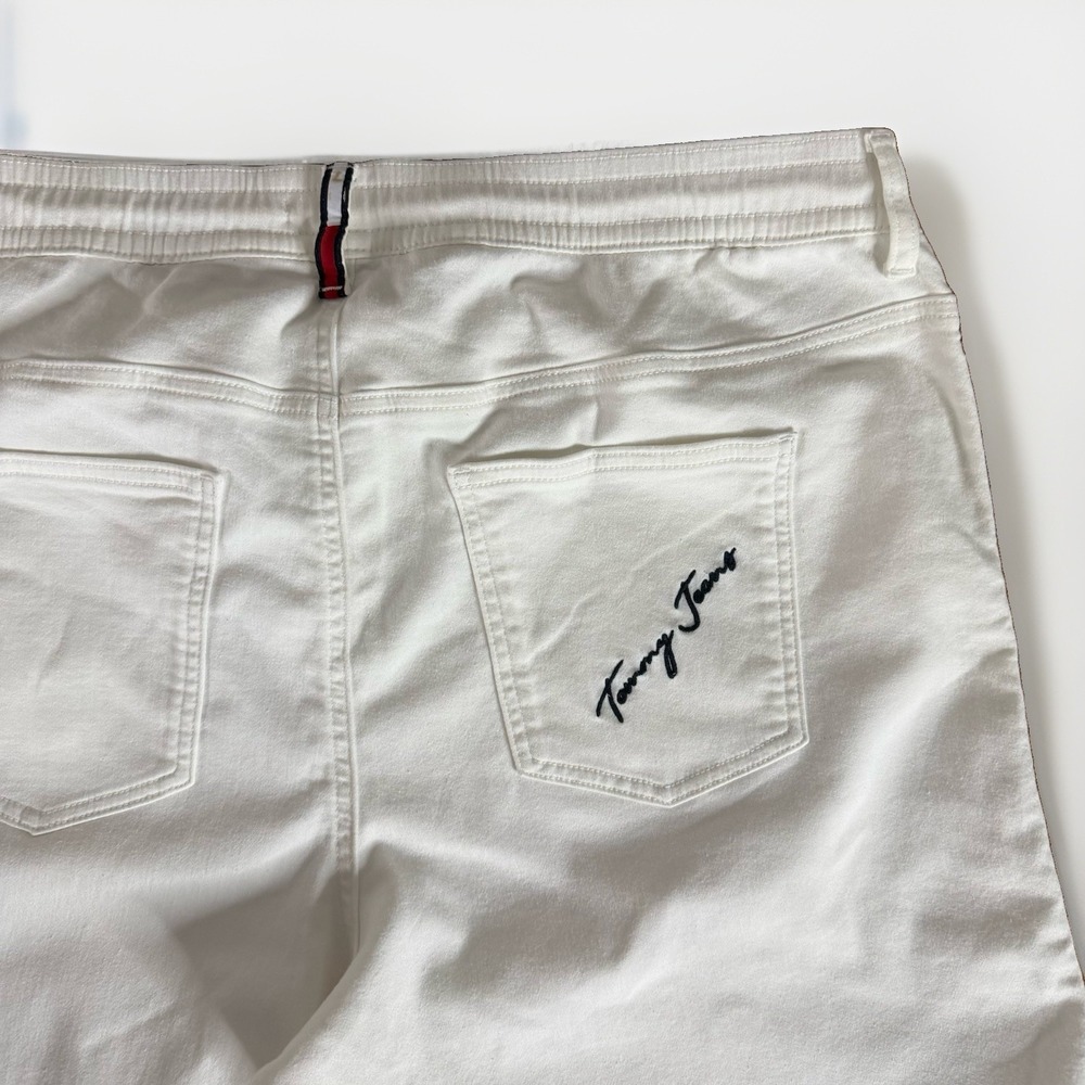 Tommy Jeans Womens White Twill Lightweight Jogger Pants Size XL